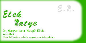 elek matye business card